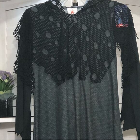 Skeleton Hooded Black Robe Halloween Costume Boy Size 4 to 6 - Picture 5 of 6